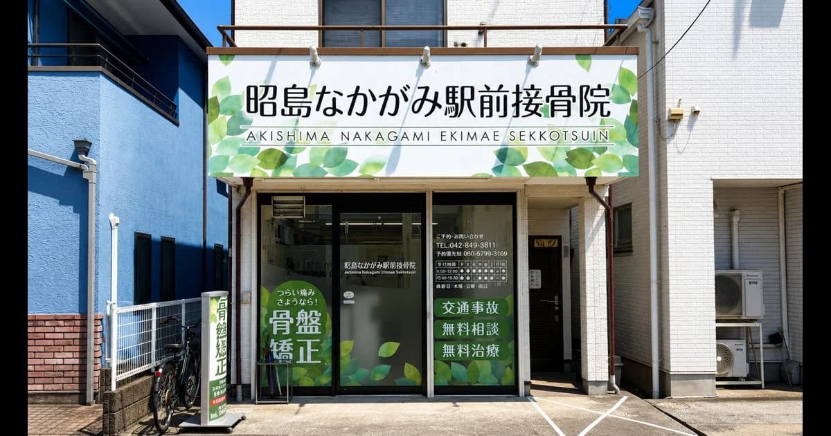 昭島なかがみ駅前接骨院の正面外観